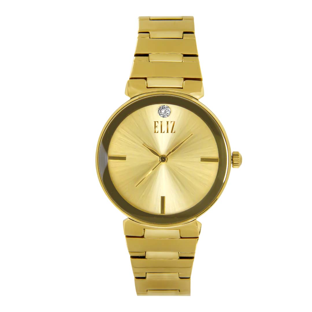 Eliz ES8594L2GCG Pale Gold Dial Gold Plated Stainless Steel Watch