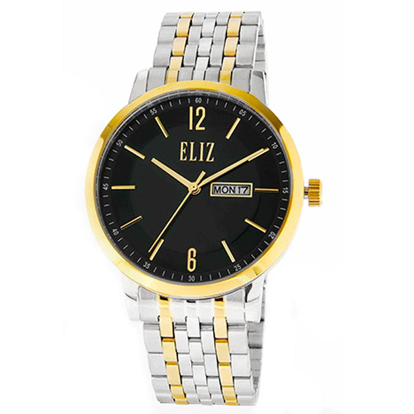 ELIZ ES8637G2TNT SS TT Gold Case Band Men's Watch - Front