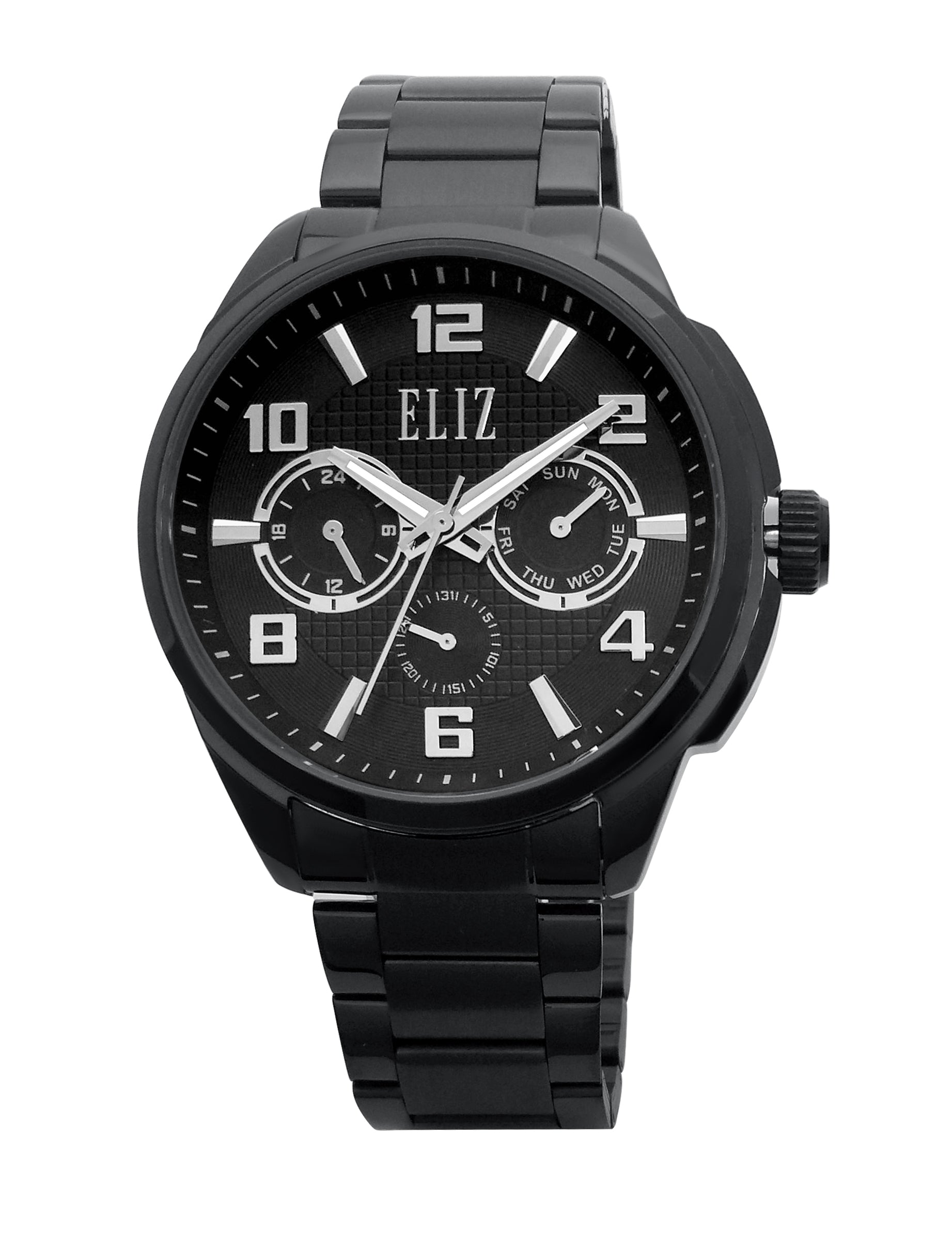 ELIZ Estimar ES8681G2NNN SS Black Case Band Men's Watch - Front