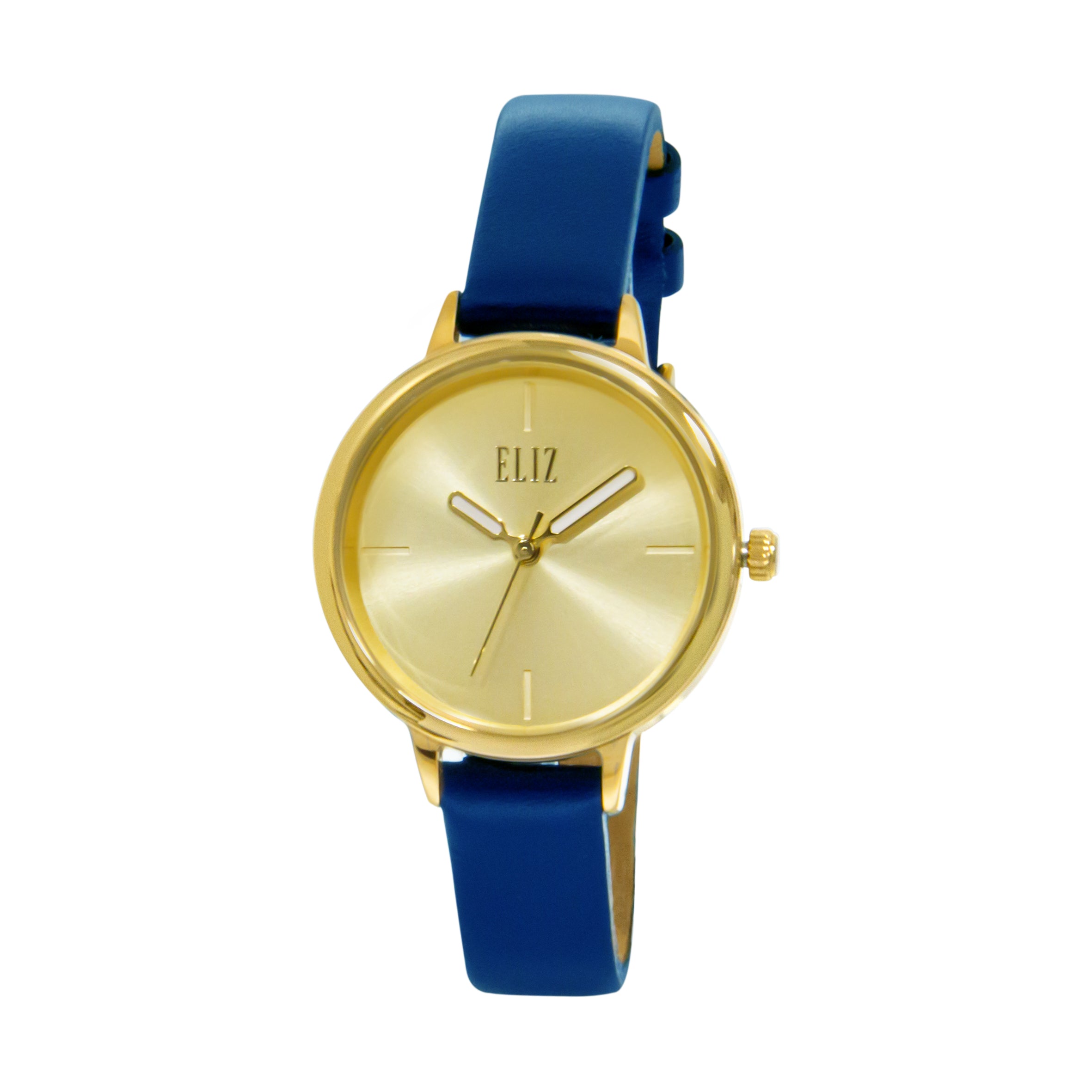 ELIZ ES8688L1GCB SS Case Blue Leather Strap Women's Watch