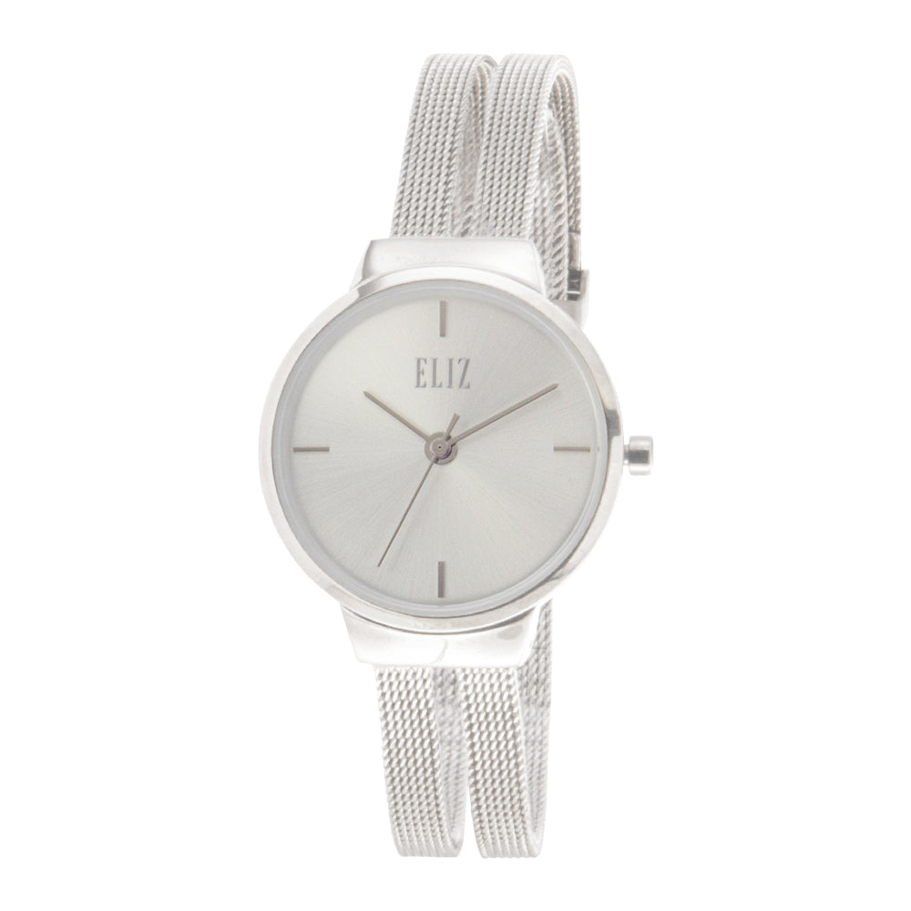 ELIZ ES8689L2SSS Silver SS Case Mesh Strap Women's Watch