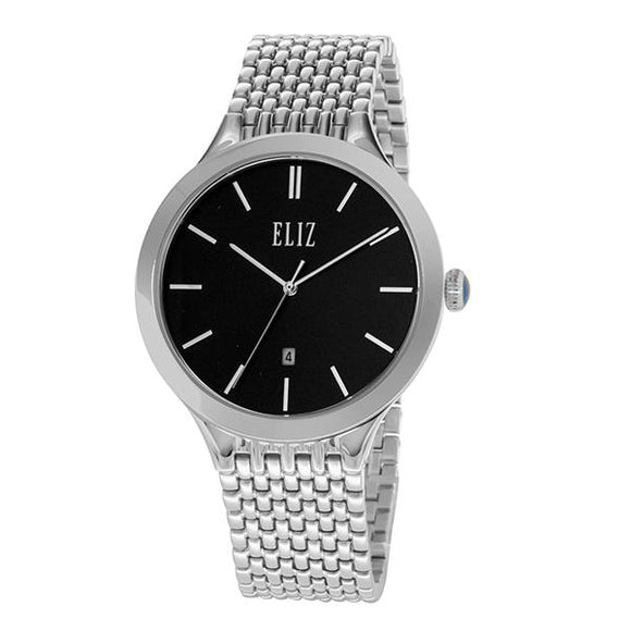 ELIZ Mahal ES8691G2SNS Silver SS Case and Band Men's Watch