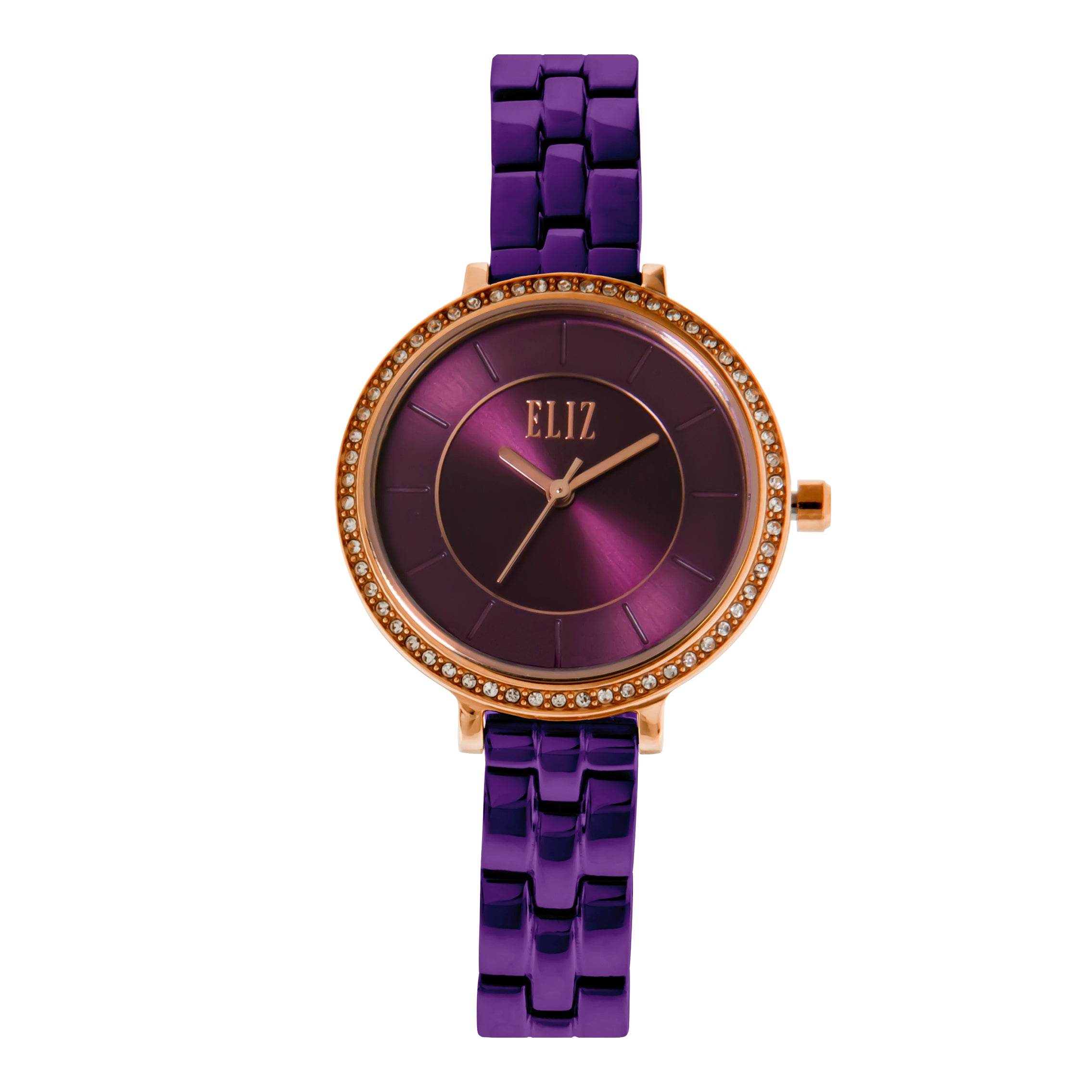 ELIZ ES8693L2RVV PVD Rose Gold and Purple Plated Women's Watch