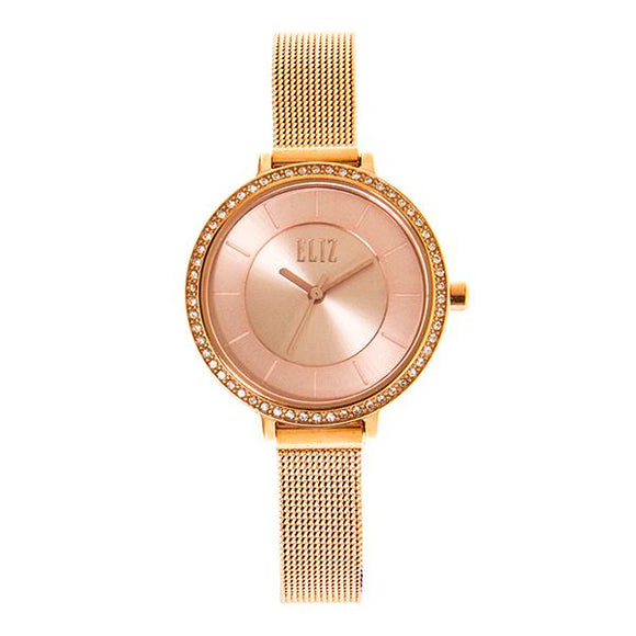 ELIZ ES8694L2RPR PVD Rose Gold Plated SS Case and Band Women's Watch