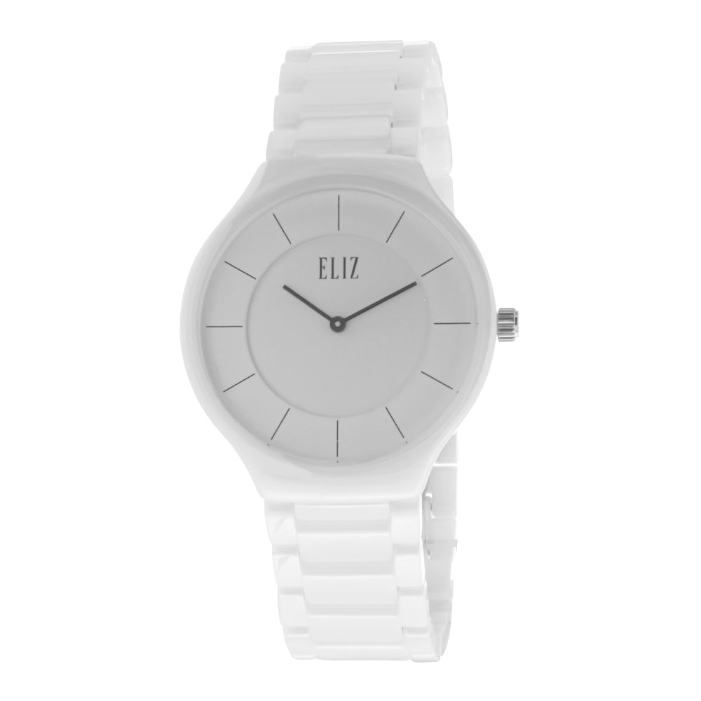 ELIZ ES8702U3WNW White Ceramic Case and Band Men's Watch