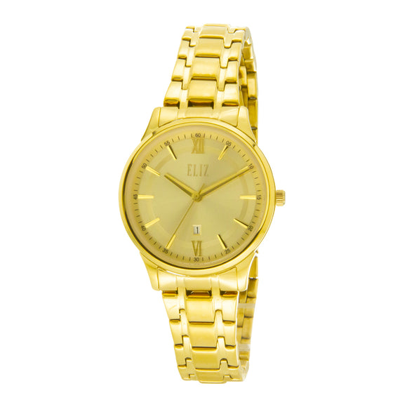 ELIZ ES8710L2GCG PVD Gold SS Case and Band Women's Watch
