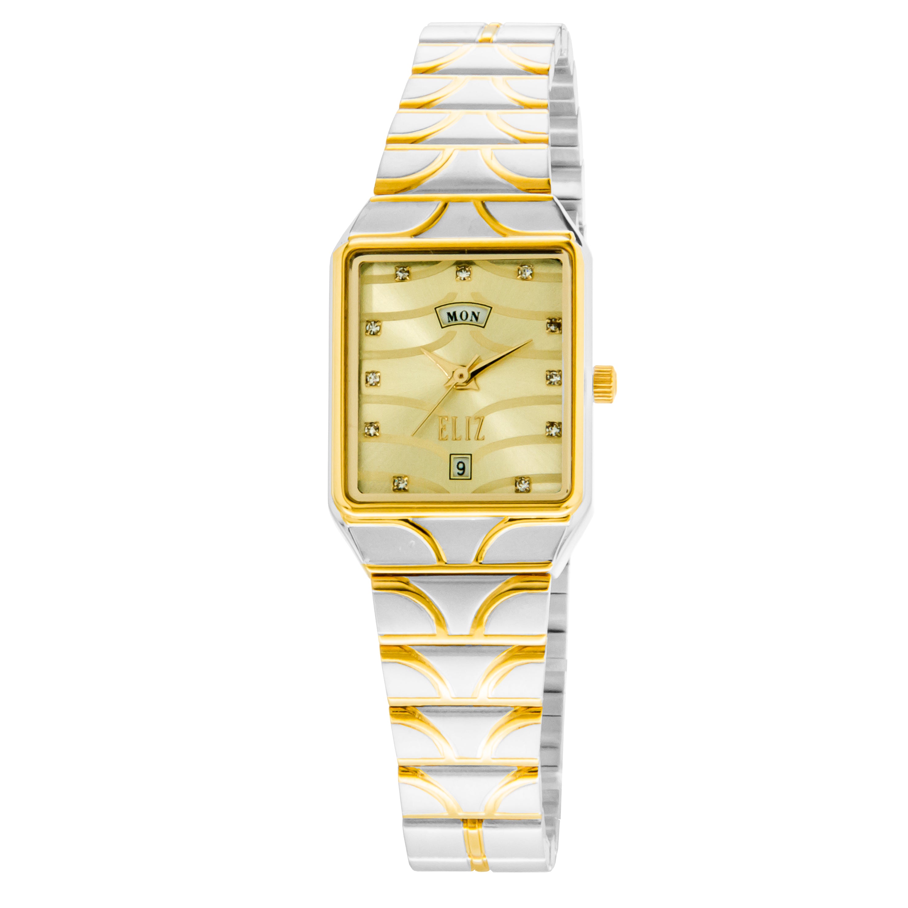 ELIZ ES8744L2TCT TT Gold SS Case and Band Women's Watch