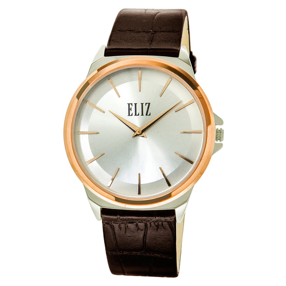 ELIZ ES8717G1USO TT Metal Case Brown Leather Men's Watch