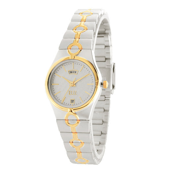 ELIZ ES8731L2TWT TT Gold SS Case and Band Women's Watch