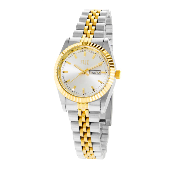 ELIZ ES8733L2TST Two Tone PVD Gold Plated Case Band Women's Watch - Front