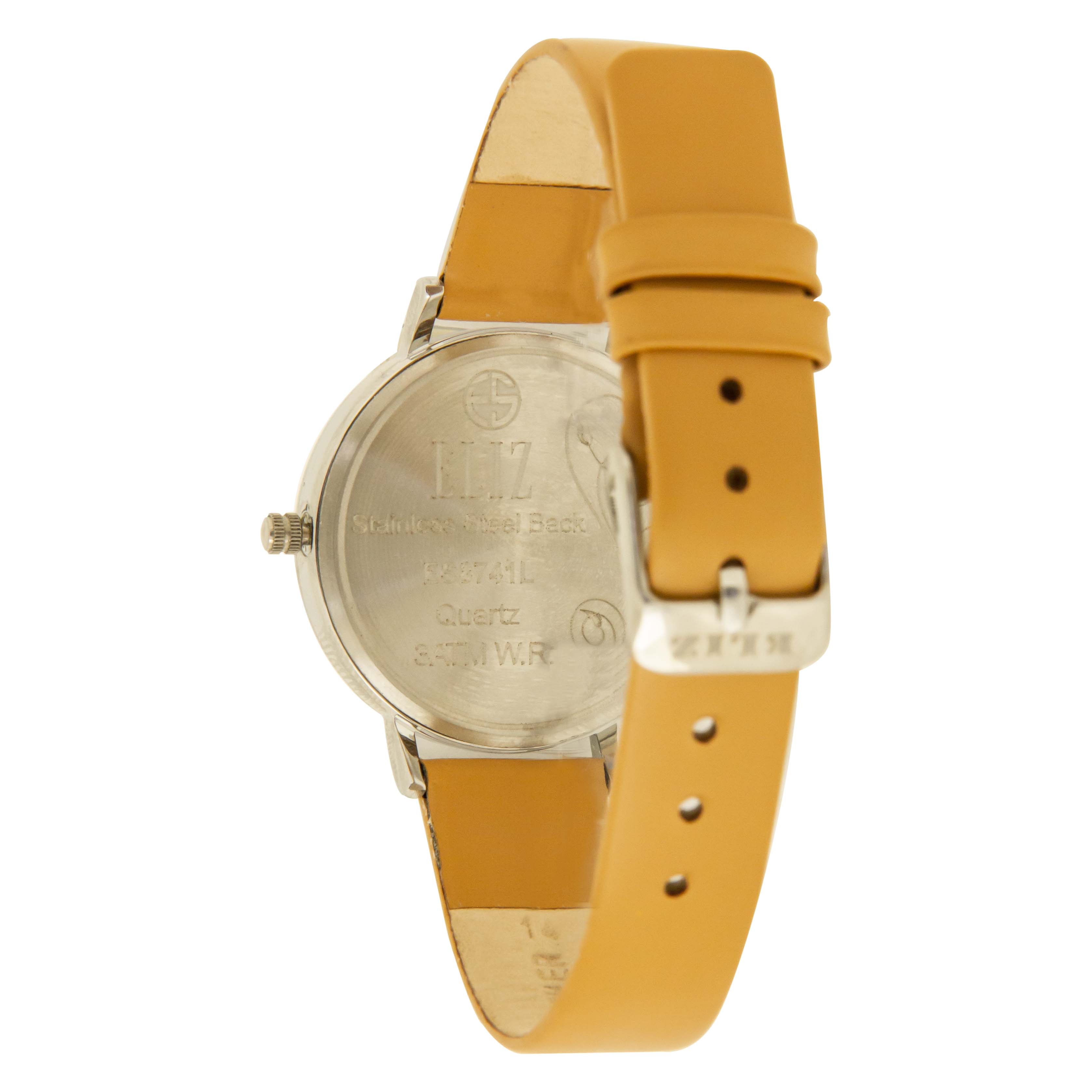 ELIZ ES8741L1SWD SS Caseback Leather Women's Watch - Back