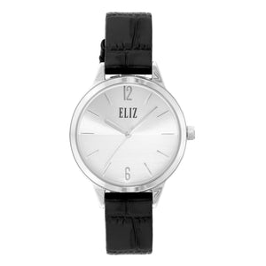 ELIZ ES8742L1SSN SS Caseback & Leather Women's Watch