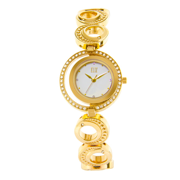ELIZ ES8746L2GWG Gold Case Jewelry Bracelet Women's Watch
