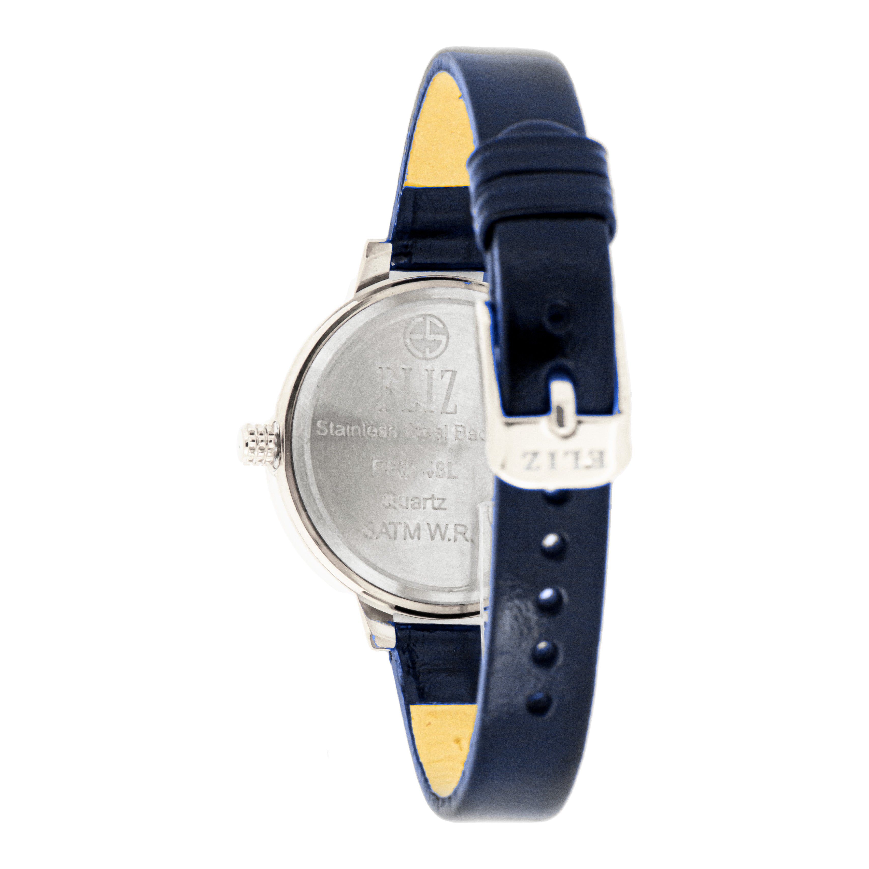 ELIZ ES8748L1SSB SS Caseback Leather Women's Watch - Back