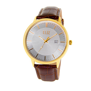 Eliz Classique ES8750G1TSO Gold Case Brown Leather Strap Men's Watch