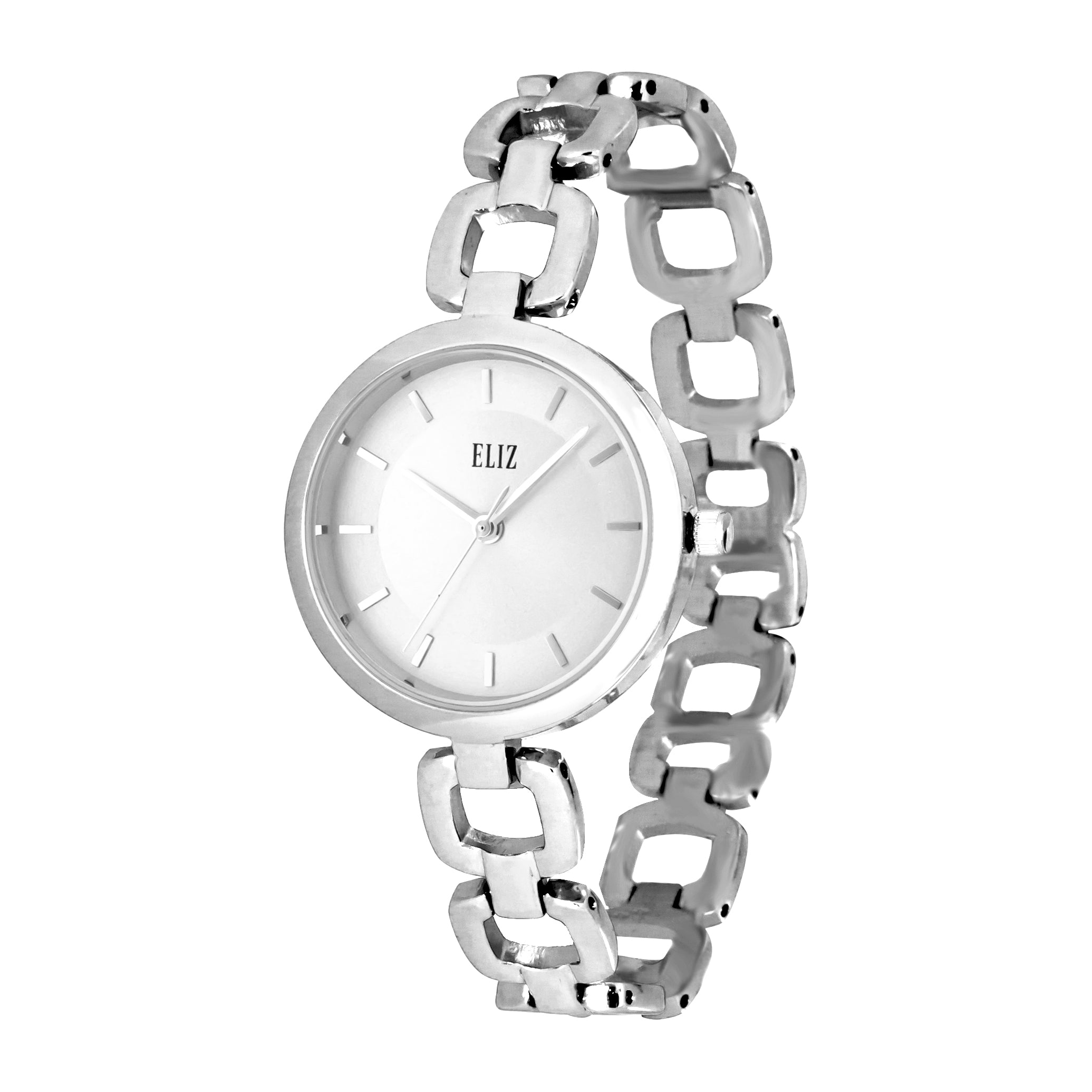 ELIZ ES8758L2SWS Metal Case and Bracelet Women's Watch -  Front