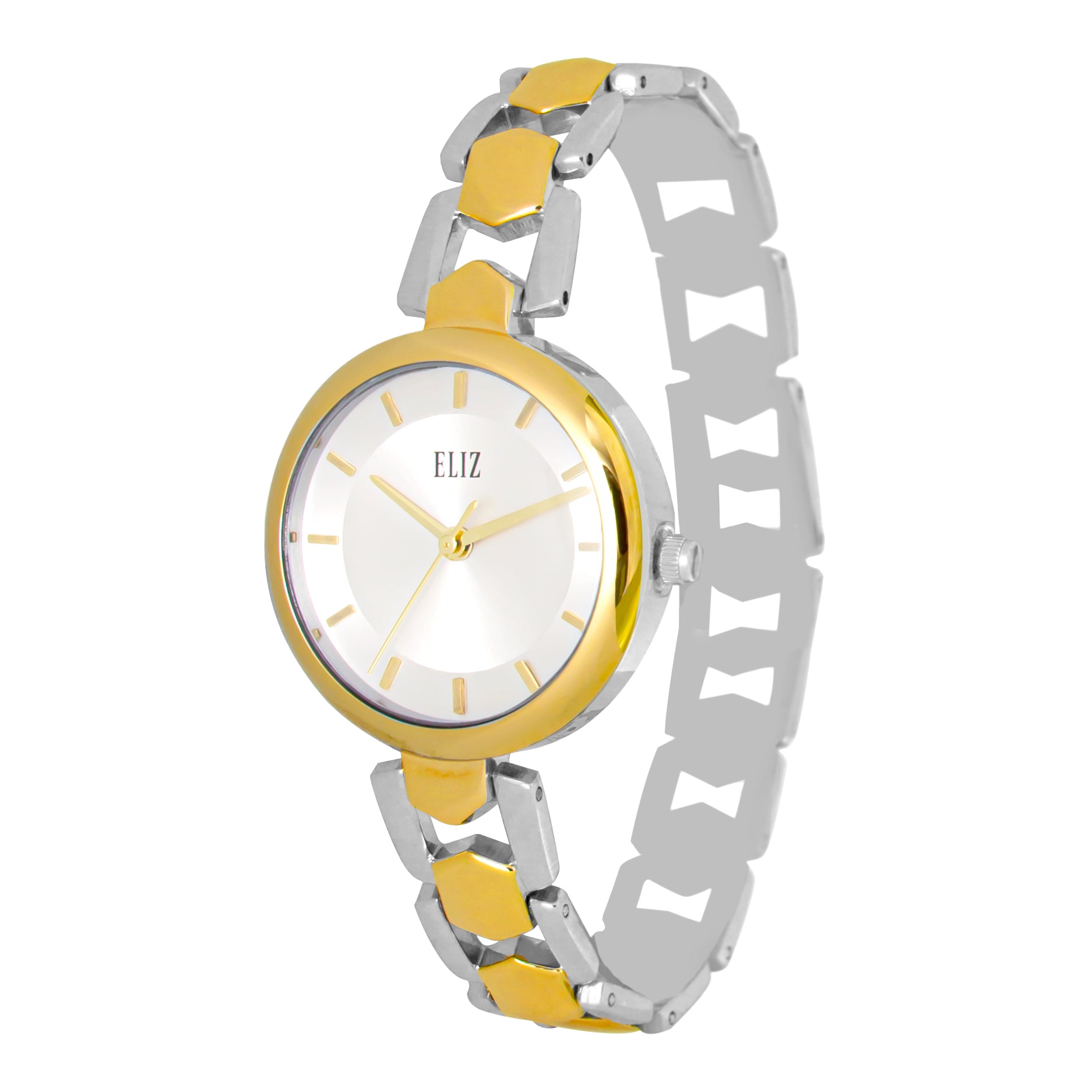 ELIZ ES8759L2TST Metal Case and Bracelet Women's Watch - Front