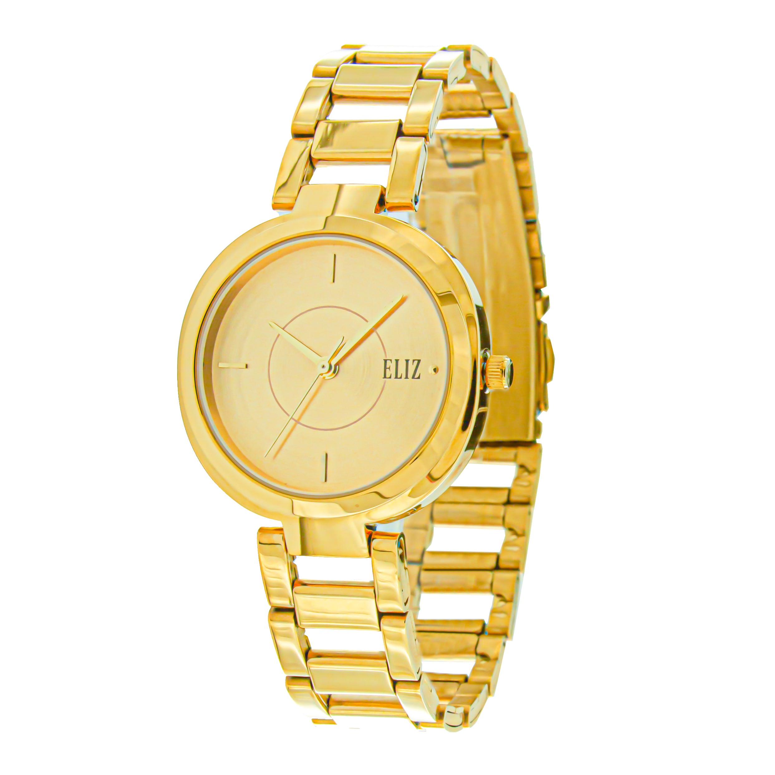 ELIZ ES8760L2GCG Metal Case and Bracelet Women's Watch - Front