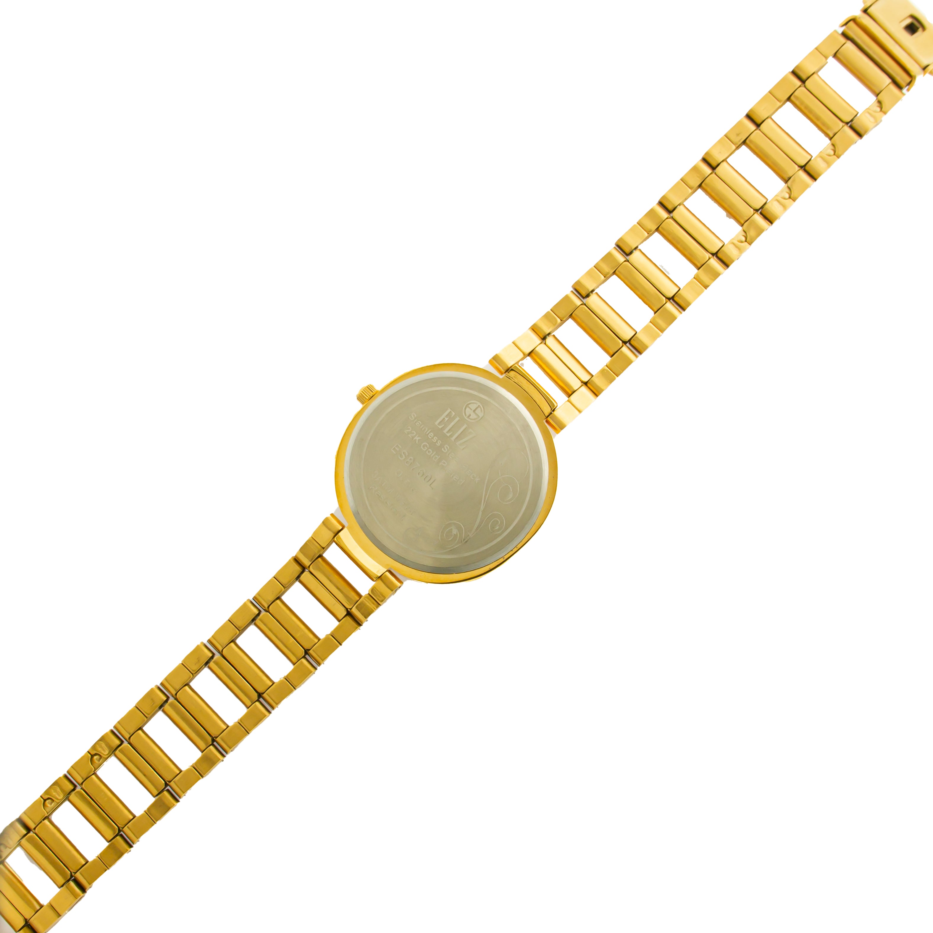 ELIZ ES8760L2GCG Metal Case and Bracelet Women's Watch - Back