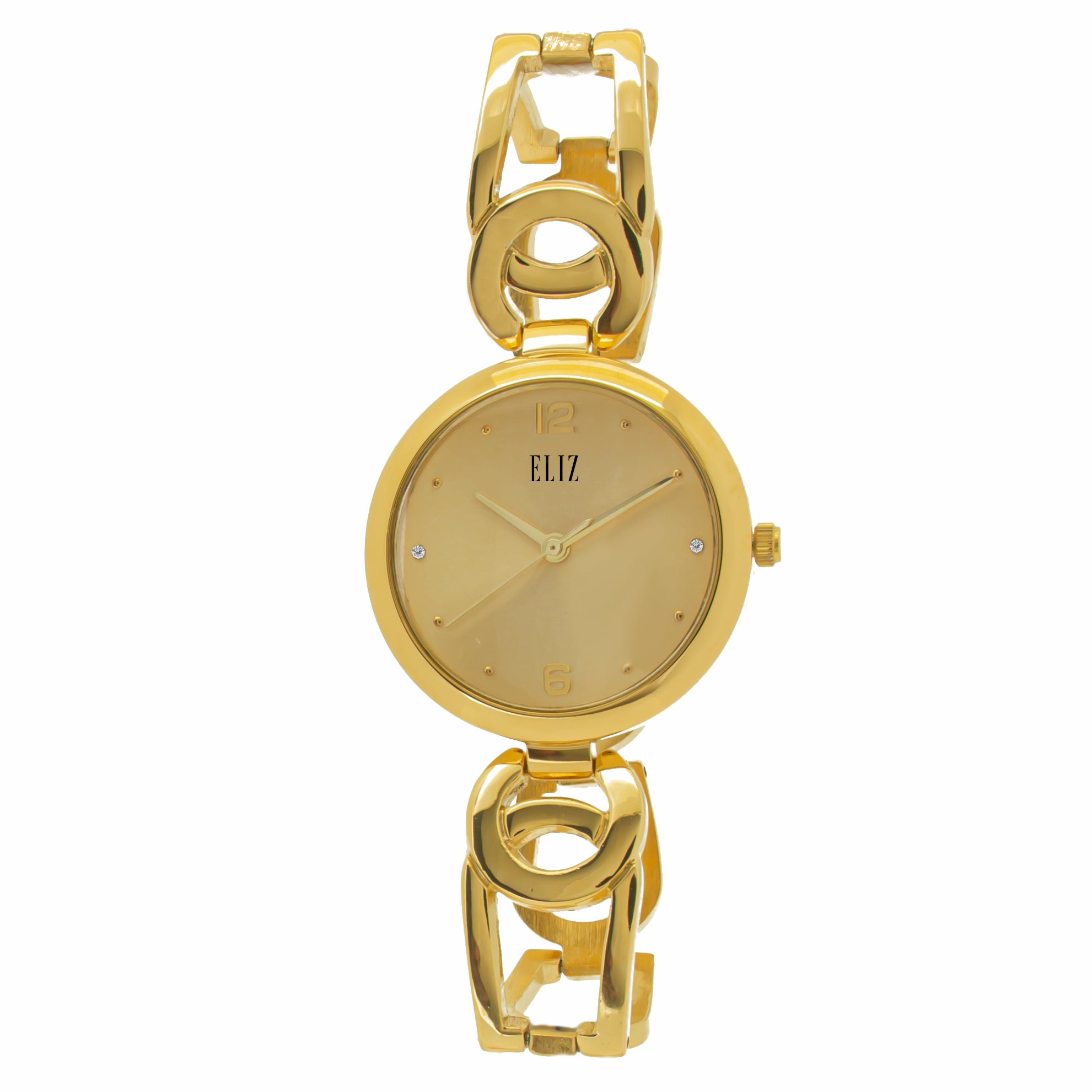 ELIZ ES8761L2GCG Metal Case and Bracelet Women's Watch - Front