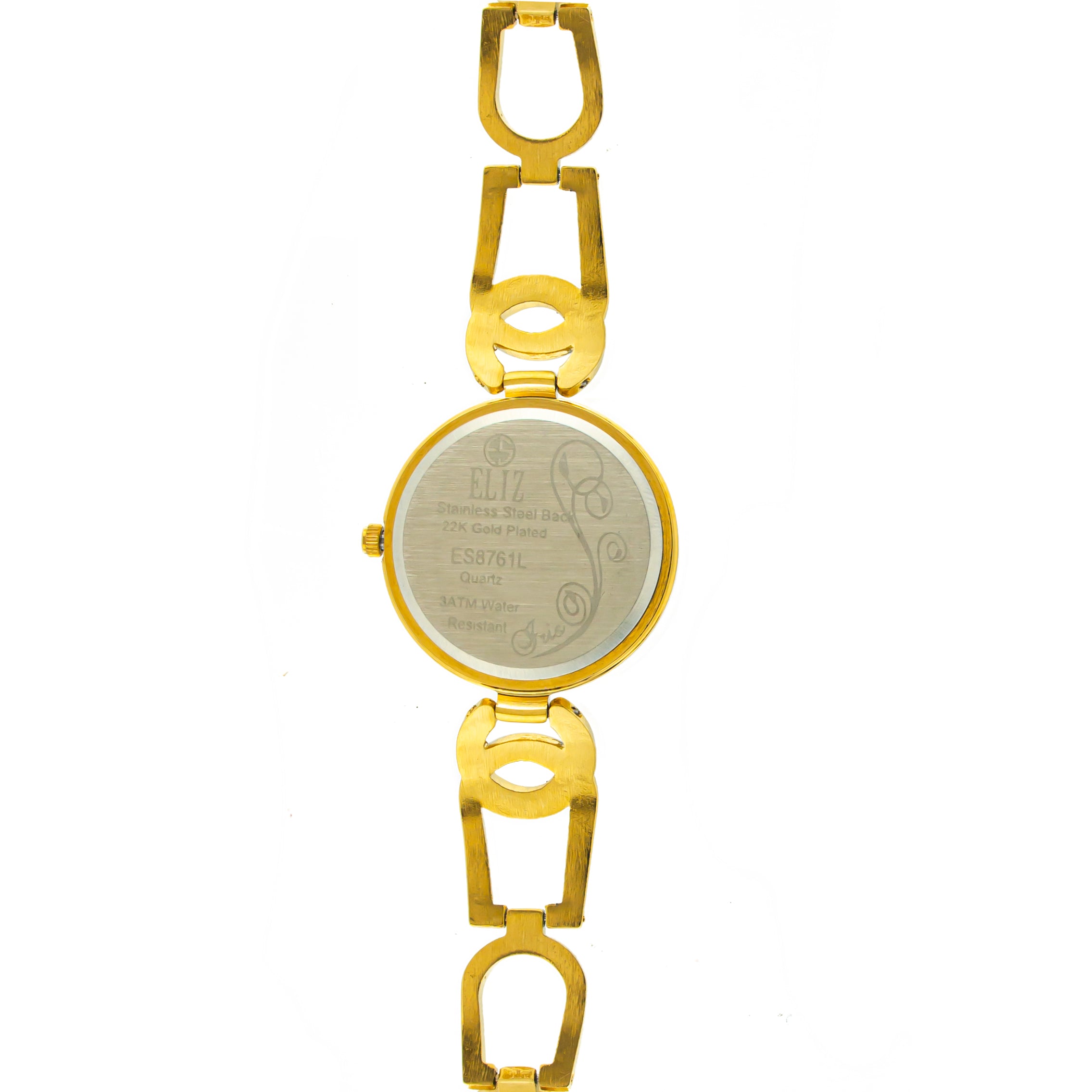 ELIZ ES8761L2GCG Metal Case and Bracelet Women's Watch - Back