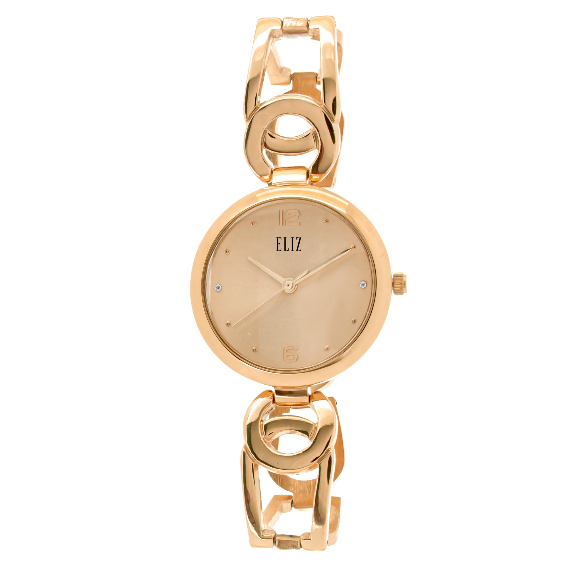 ELIZ ES8761L2RPR Metal Case and Bracelet Women's Watch - Front