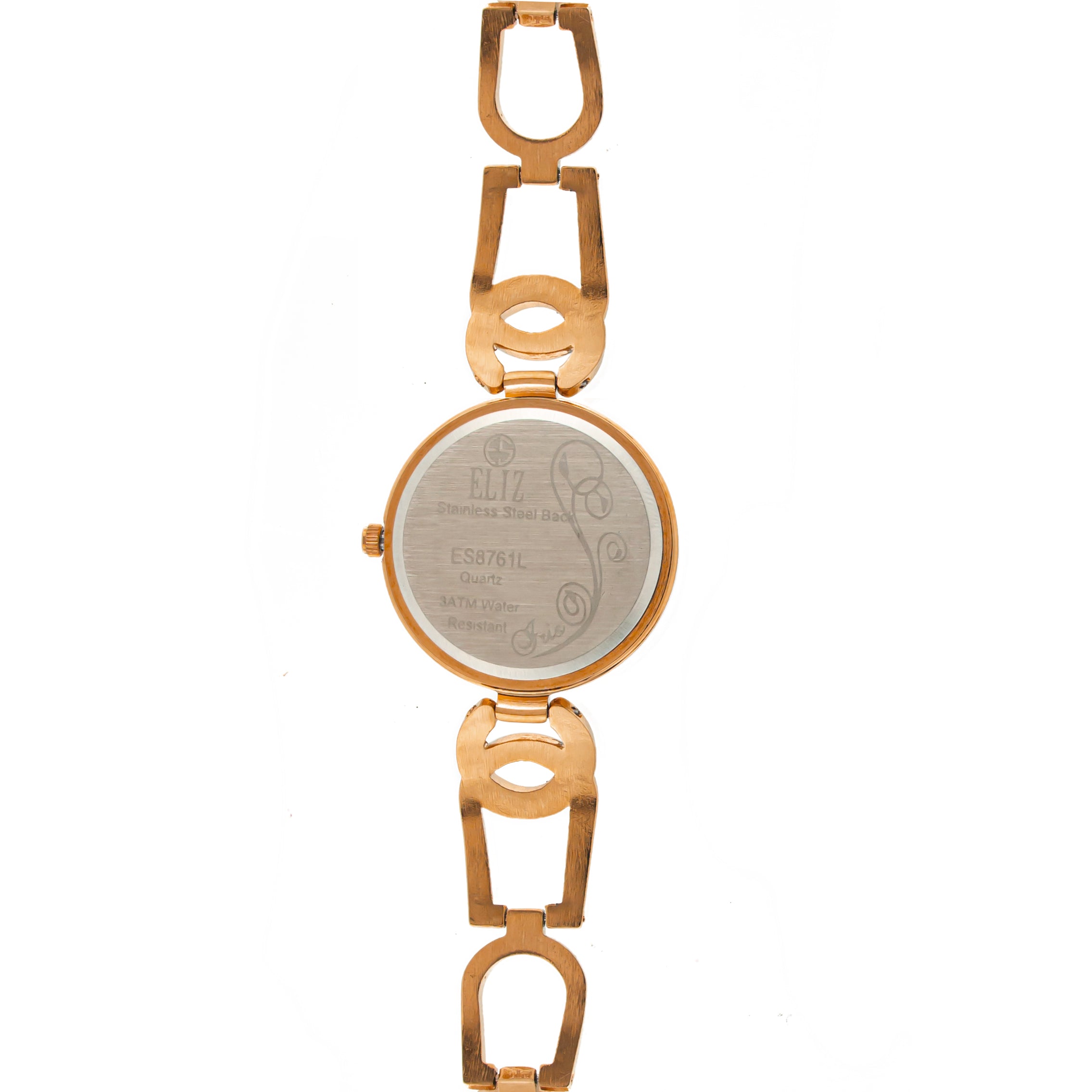 ELIZ ES8761L2RPR Metal Case and Bracelet Women's Watch - Back