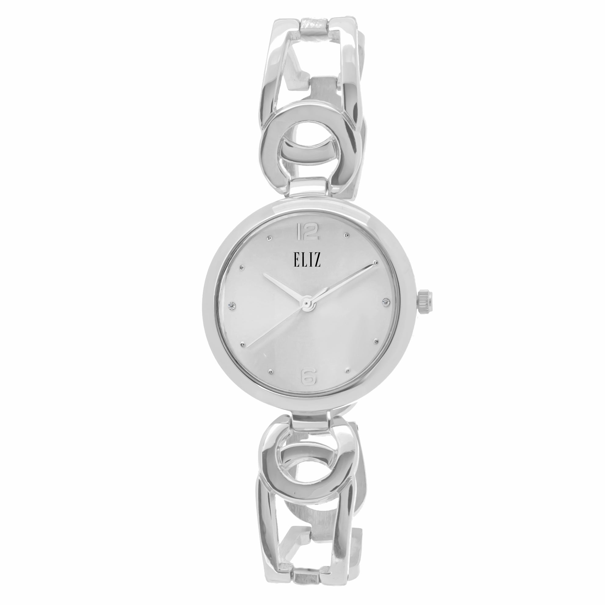 ELIZ ES8761L2SWS Metal Case and Bracelet Women's Watch - Front 