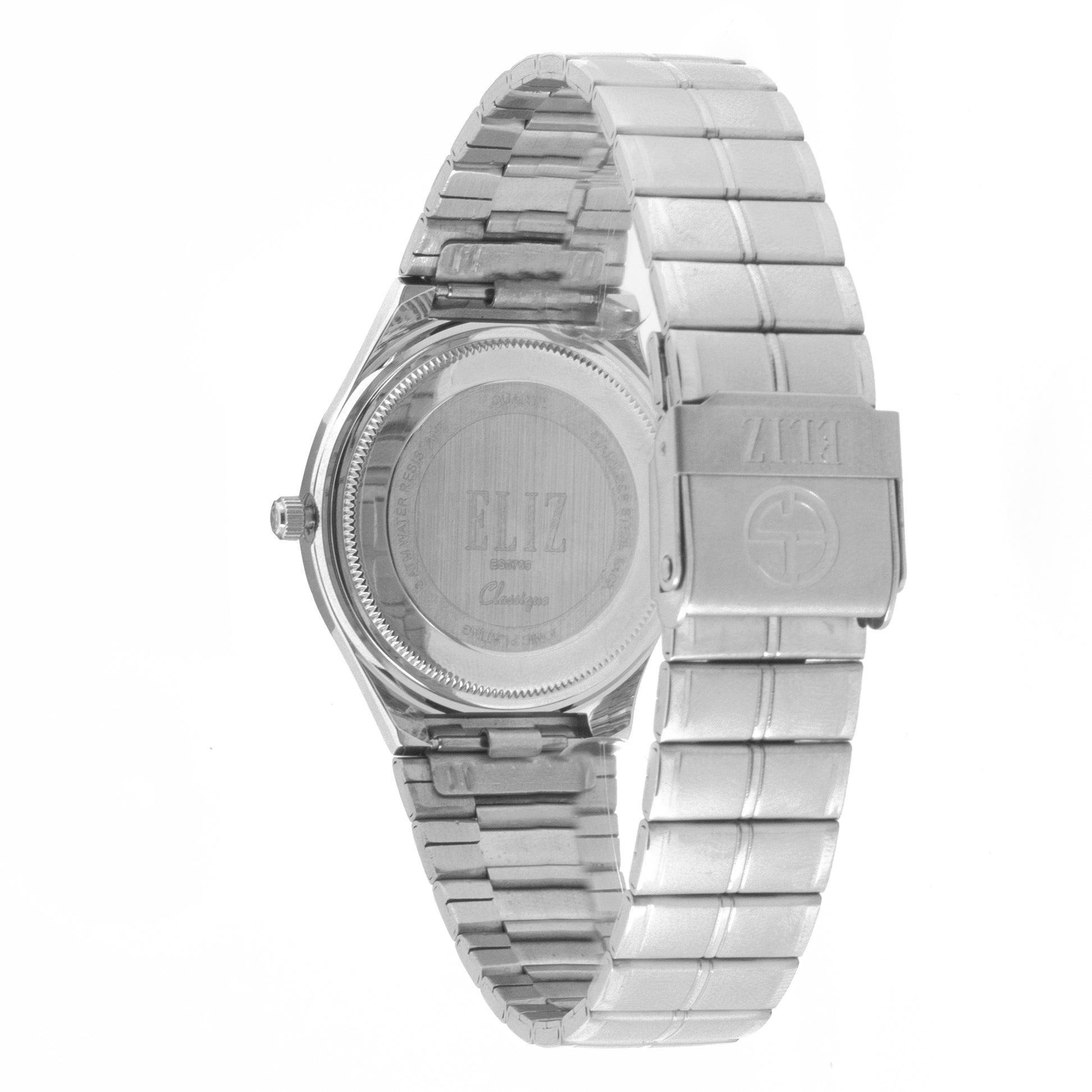 ELIZ ES8769G2SBS SS Caseback Band Men's Watch - Back