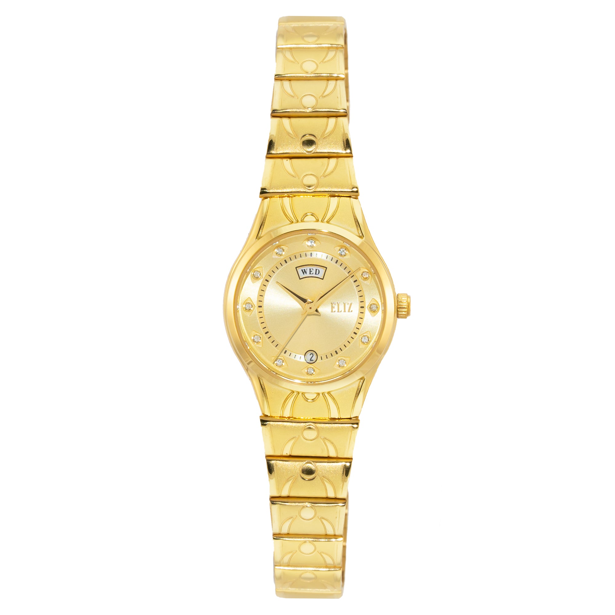 ELIZ ES8771L2GCG SS Caseback & Band Women's Watch - Front