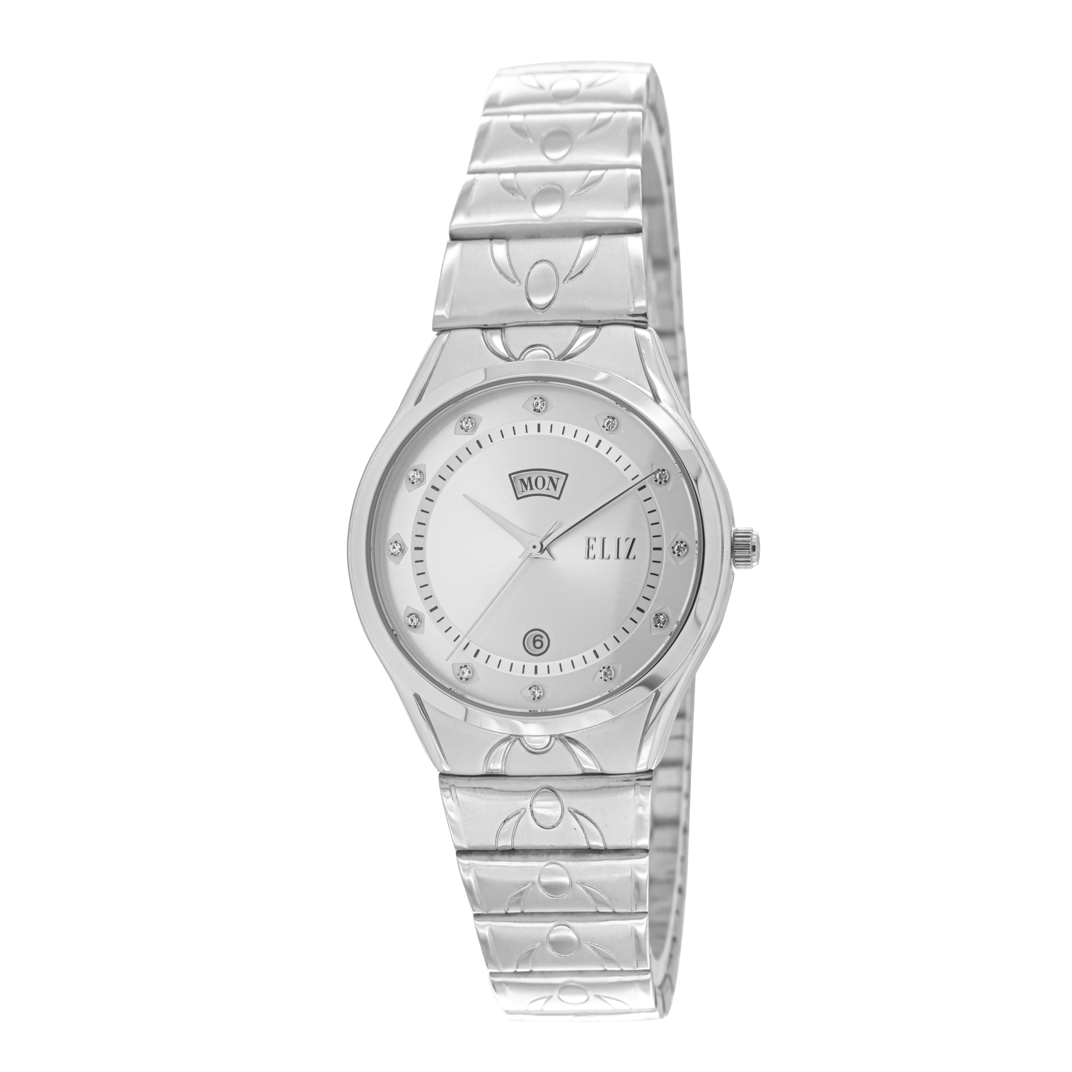 ELIZ ES8771L2SSS SS Caseback Band Women's Watch - Front