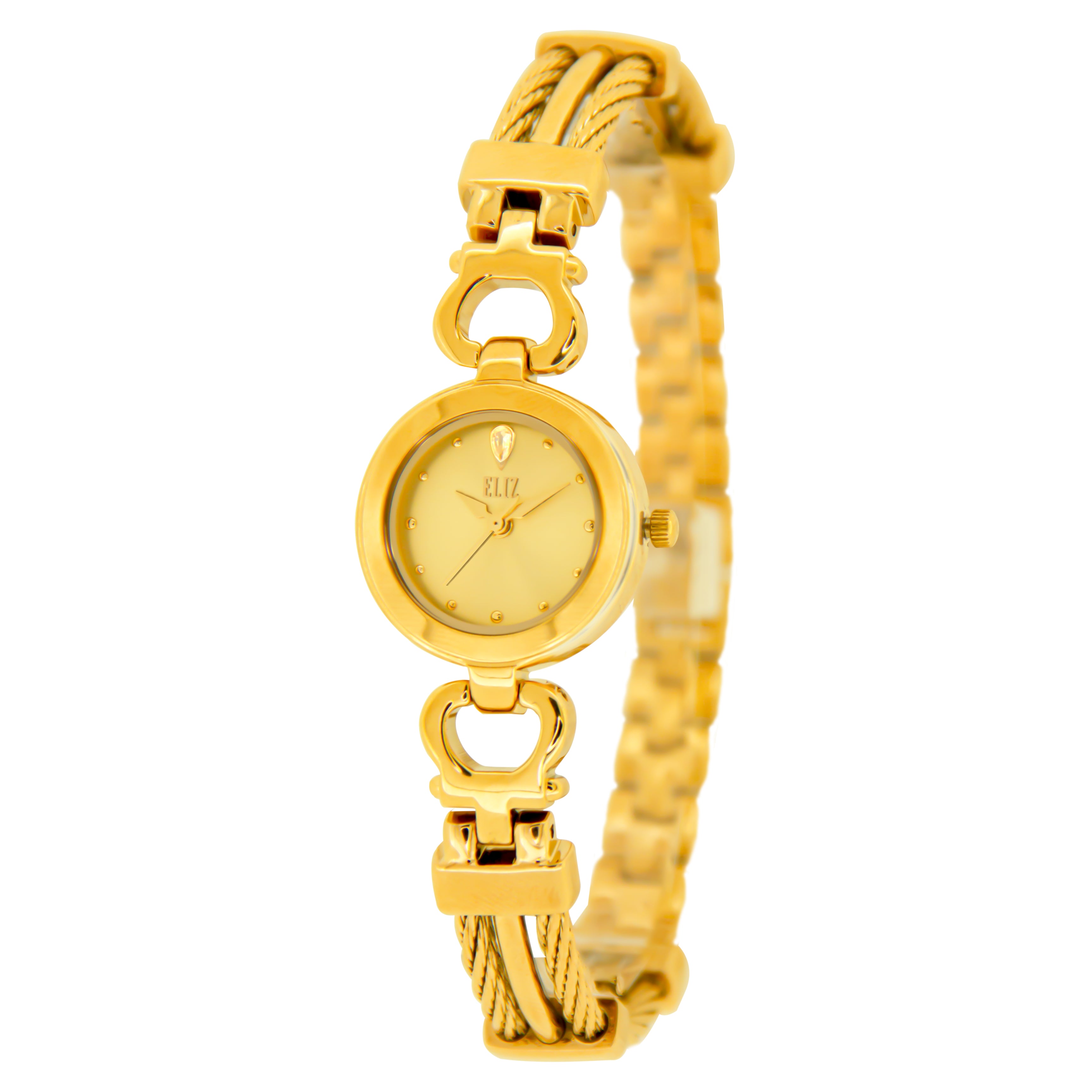 ELIZ ES8799L2GCG Metal Case and Bracelet Women's Watch - Front