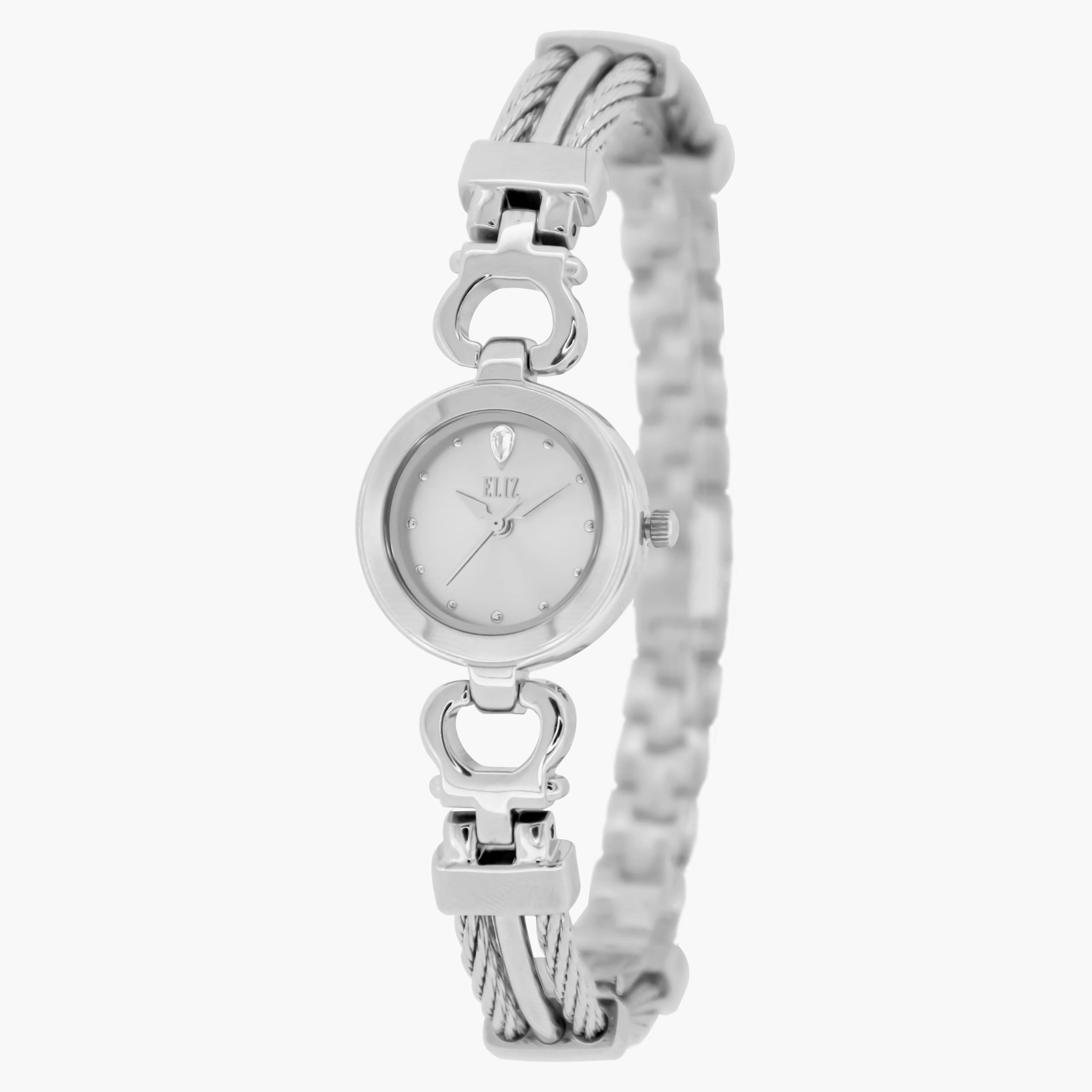 ELIZ ES8799L2SWS Metal Case and Bracelet Women's Watch - Front