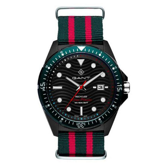GANT G162002 Recycled Ocean Plastic Case NATO Green/Red Band Men's Watch