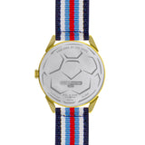 BLADE 3697GSW6D Navy Blue-Blue-Red-White Retro-Fútbol Special Edition NATO Strap Unisex Watch - Back 02