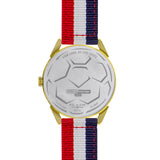 BLADE 3697GGW6E Navy Blue-White-Red Retro-Fútbol Special Edition NATO Strap Unisex Watch - Back