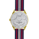 BLADE 3697GSW6L Navy Blue-Red-White Retro-Fútbol Special Edition NATO Strap Unisex Watch - Back 02