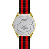 BLADE 3697GNN6M Black-Red Retro-Fútbol Special Edition NATO Strap Unisex Watch - Back 02