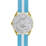BLADE 3697GSW6A White-Blue Retro-Fútbol Special Edition NATO Strap Unisex Watch - Back 02