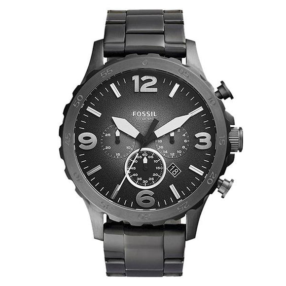 Fossil Men's Black Dial Stainless Steel Analog Watch - JR1437 1