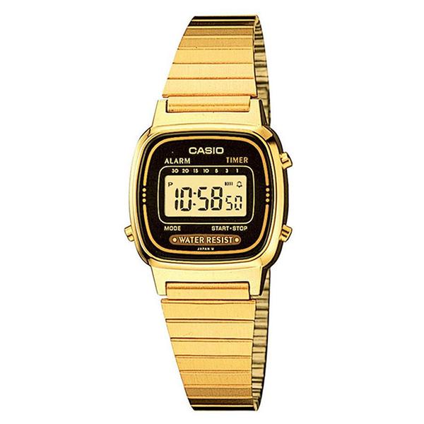 Casio Women's Digital Display Gold Plated Watch - LA670WGA-1D