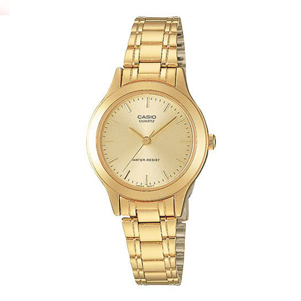 Casio Women's Champagne Dial Gold Plated Analog Watch - LTP-1128N-9A