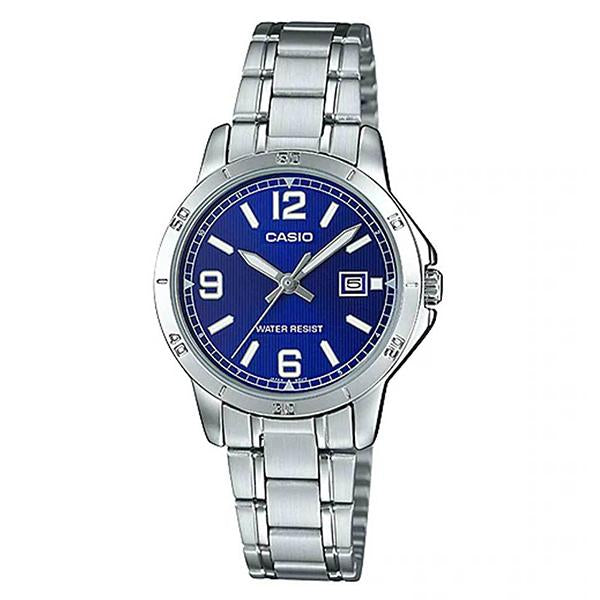 CASIO Women's Blue Dial Stainless Steel Band Watch - LTP-V004D-2BUDF