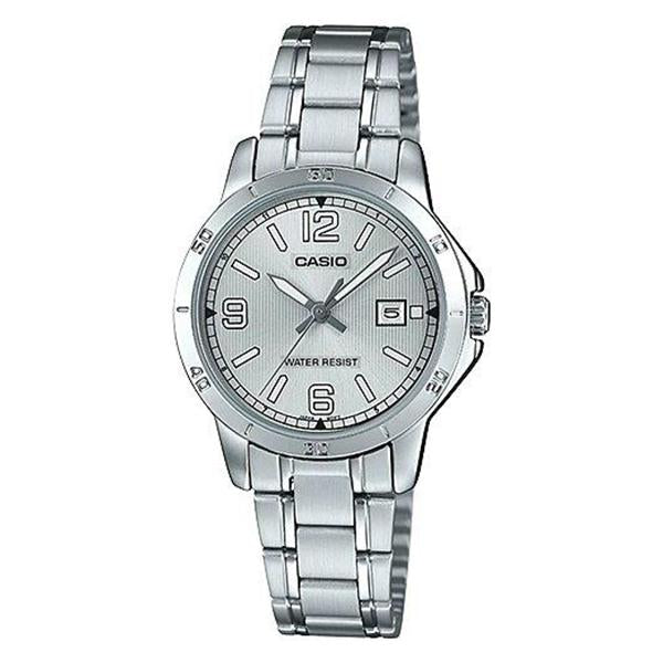 CASIO Womens Silver Dial Stainless Steel Band Watch LTP-V004D-7B2UDF