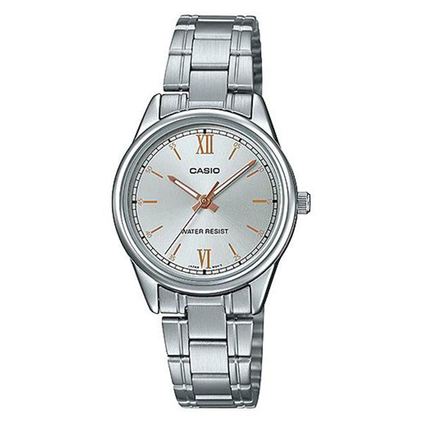 Casio Women's Silver Dial Stainless Steel Band Watch - LTP-V005D-7B2