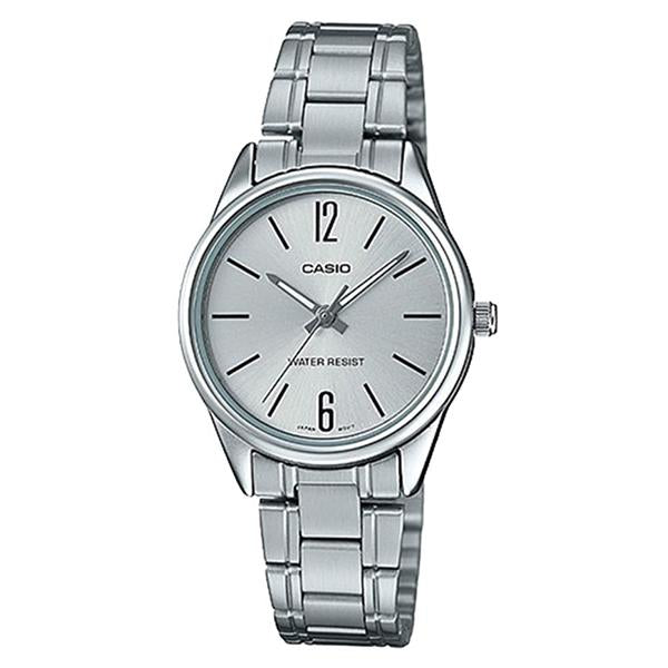 CASIO Women's Silver Dial Stainless Steel Band Watch LTP-V005D-7B