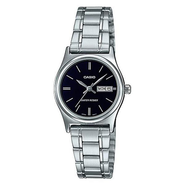 CASIO Women's Black Dial Stainless Steel Band Watch - LTP-V006D-1B2