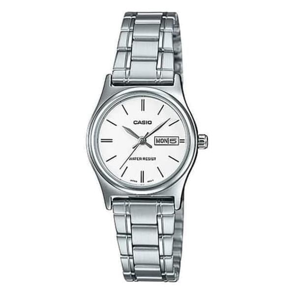 CASIO Women's White Dial Stainless Steel Band Watch - LTP-V006D-7B2UDF