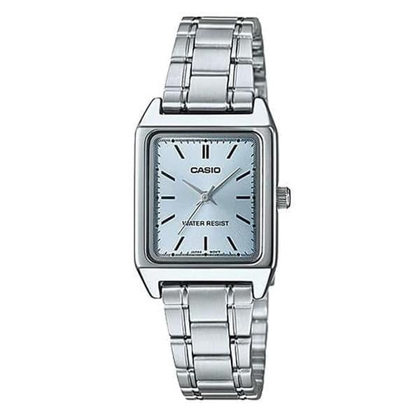 Casio Women's Blue Dial Stainless Steel Band Watch - LTP-V007D-2E