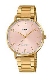 Casio LTP-VT01G-4BUDF Gold Ion Plated Case SS Band Women's Watch